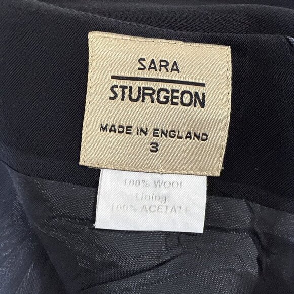 Sara Sturgeon Black Wool Lined Long Skirt Size3 Lined Career Office Classic - Picture 7 of 9